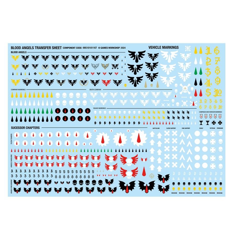 Blood Angels Transfer sheet