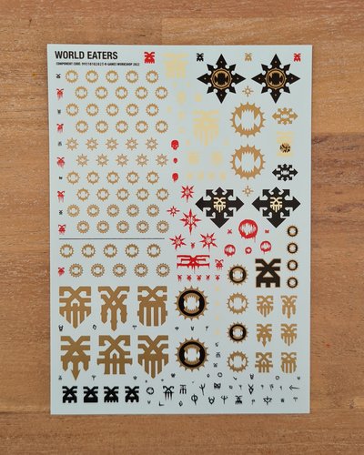 World Eaters Transfer Sheet