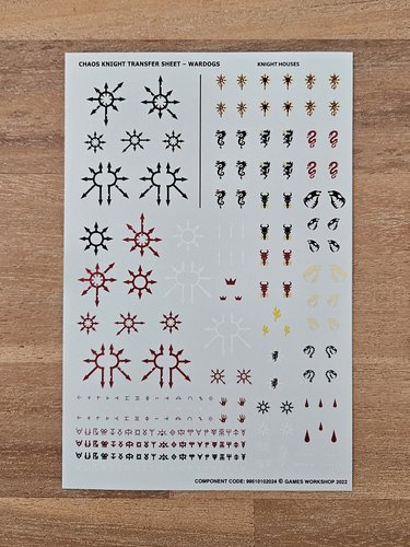 Chaos Knights War Dog Transfer Sheet