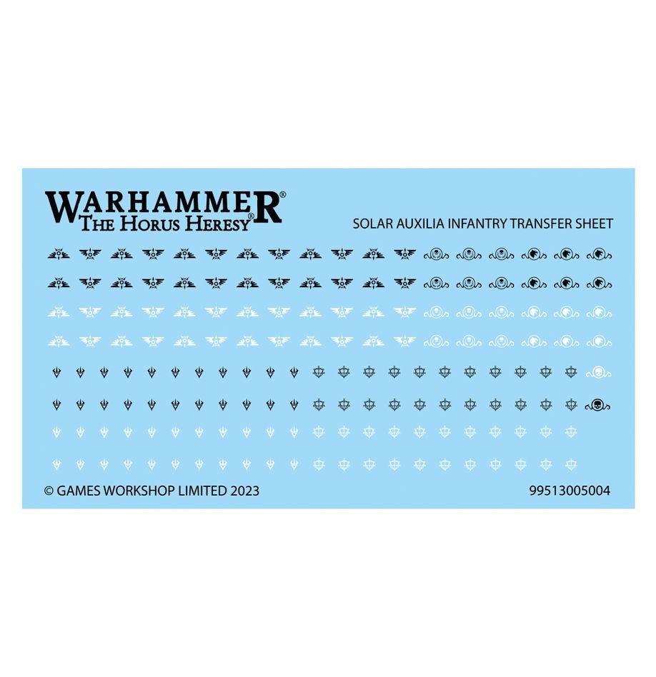 Solar Auxilia Infantry Transfer Sheet