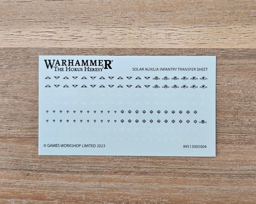 Solar Auxilia Infantry Transfer Sheet