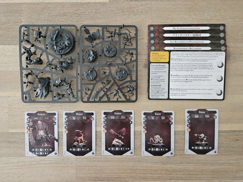 Blackpowder's Buccaneer sprue and cards