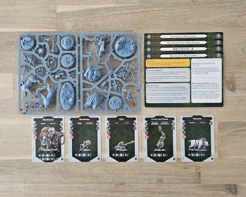 Hrothgorn's Mantrappers sprue and cards