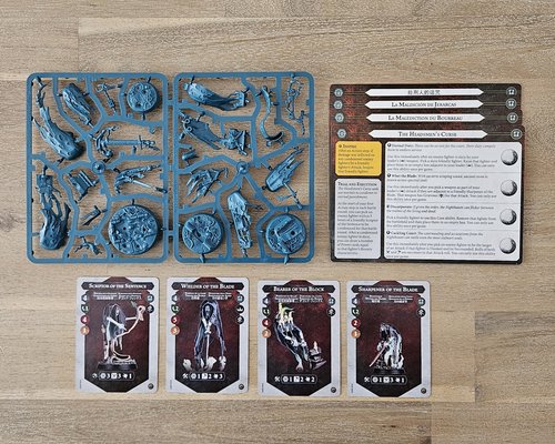 The Headsmen's Curse sprue and cards