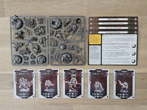 Thundrik's Profiteers sprue and cards