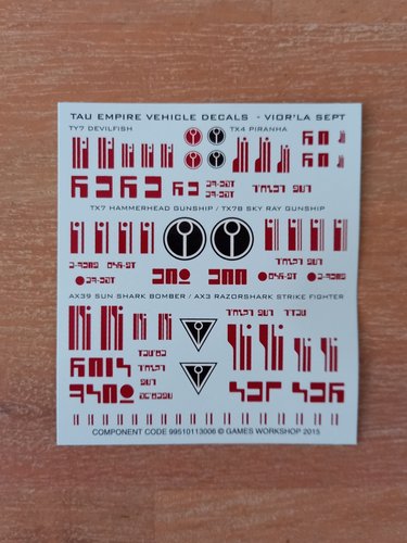 T'au Empire Vehicle Decals