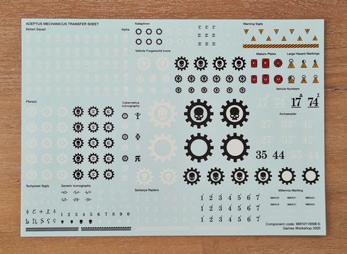 Adeptus Mechanicus Transfer Sheet
