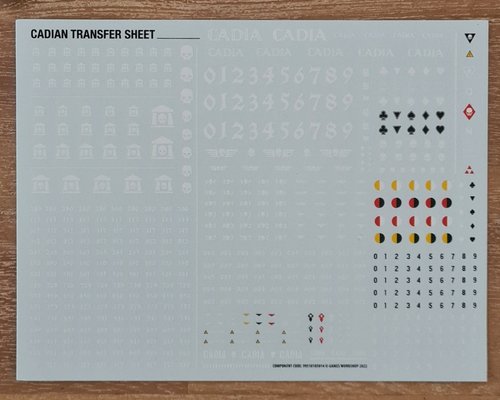 Astra Militarum Cadian Transfer Sheets