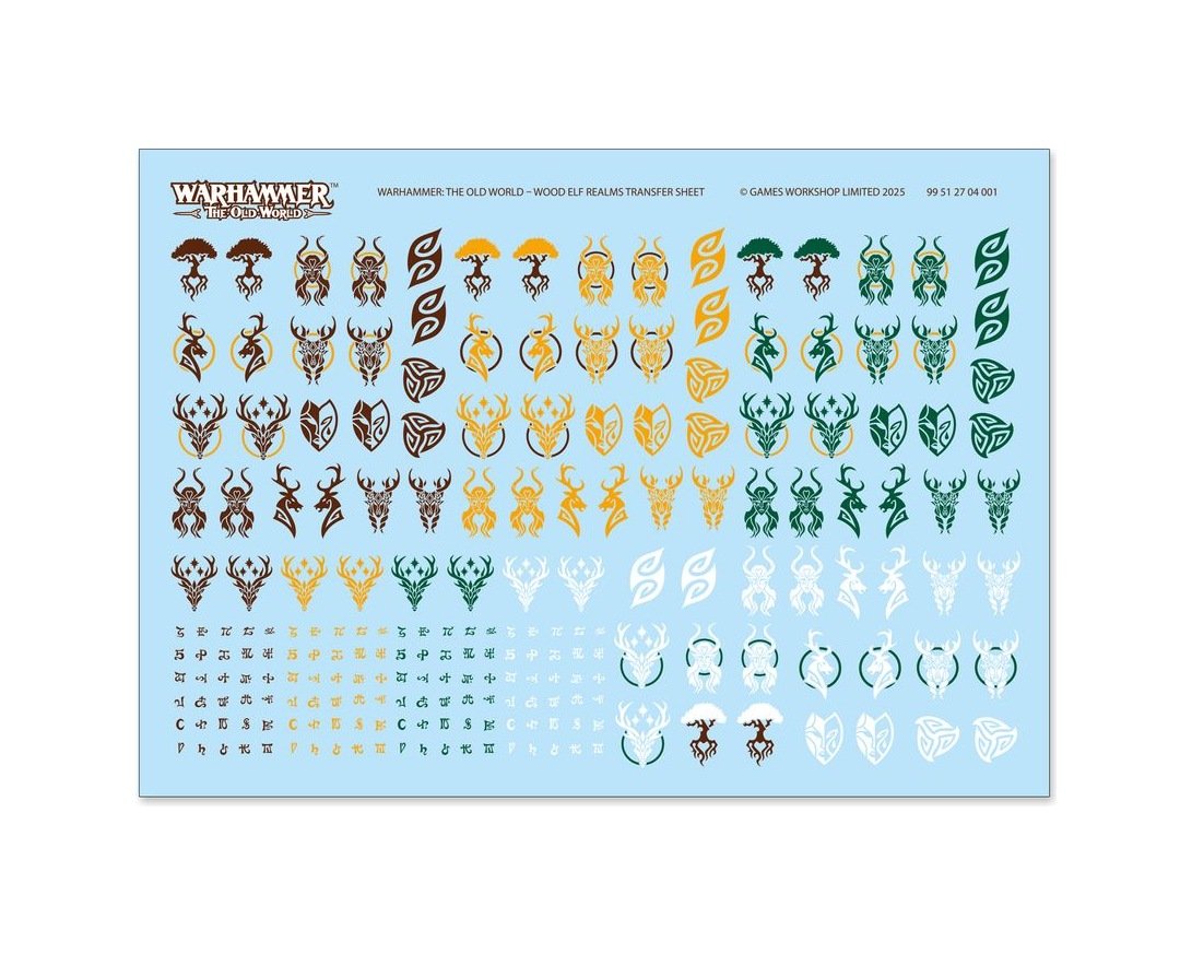 Wood Elf Realms Transfer Sheet - Brand New