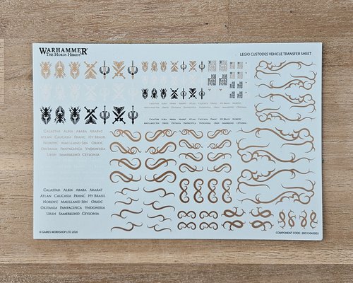 Legio Custodes Vehicle Transfer Sheet - Brand New
